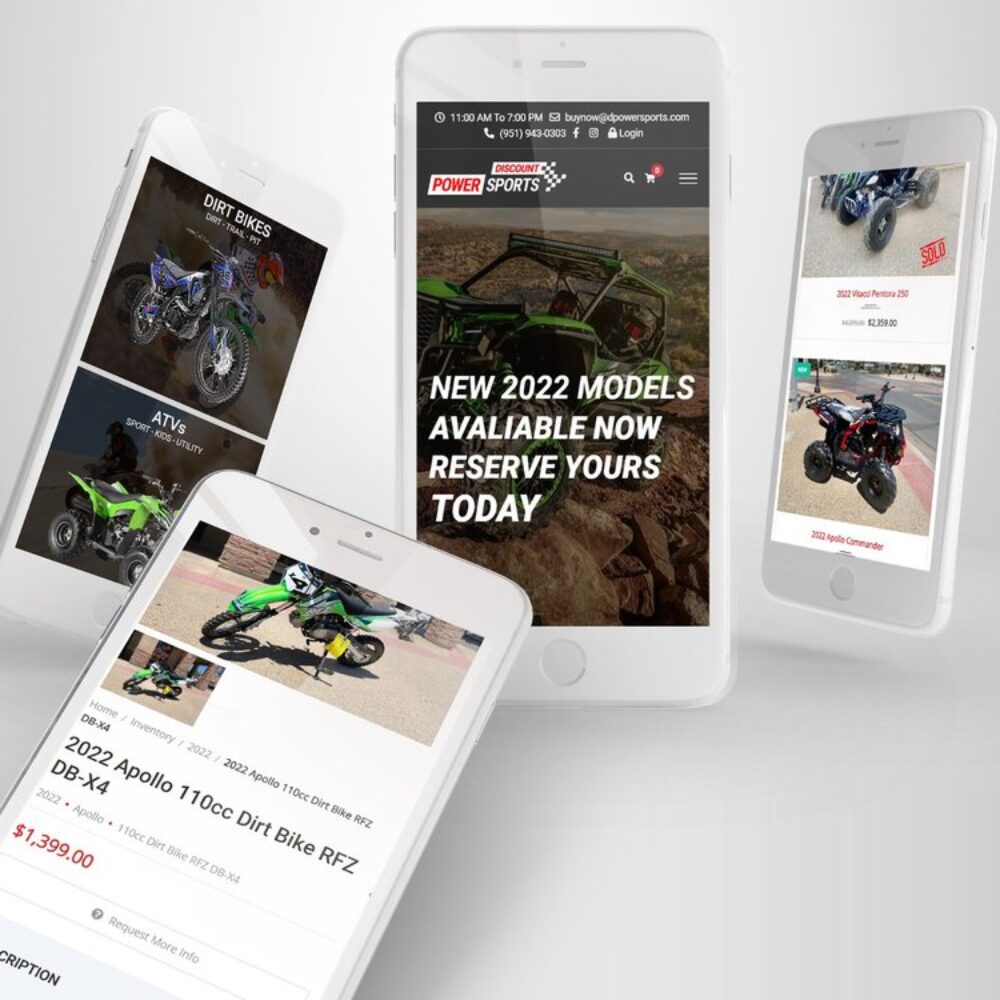 Discount power sports web design, A well-organized and user-friendly page hierarchy
